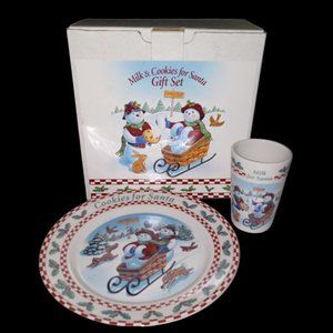 Longaberger Christmas “Milk & Cookies for Santa” gift set 1998 Vintage New